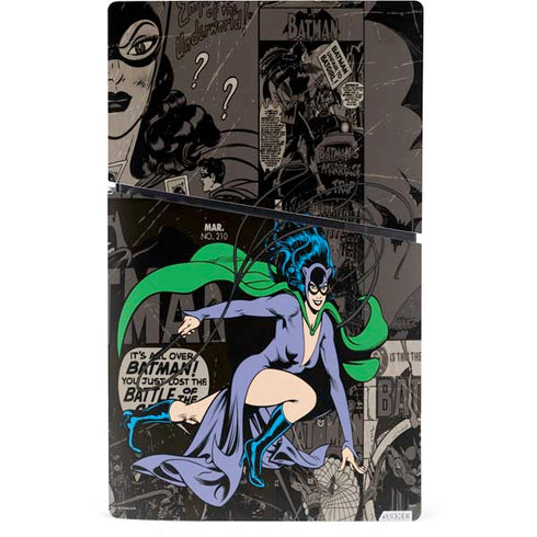 DC Comics Catwoman Vintage Action Pose Pattern PS5 Slim Digital Edition Bundle Skin