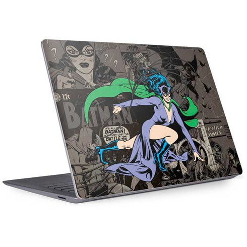 DC Comics Catwoman Vintage Action Pose Pattern Surface Laptop 3 13.5in Skin