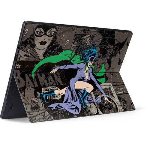 DC Comics Catwoman Vintage Action Pose Pattern Surface Pro 7 Skin