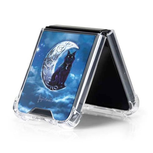 Celtic Black Cat by Brigid Ashwood Galaxy Z Flip5 5G Clear Case