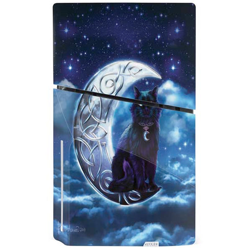 Celtic Black Cat by Brigid Ashwood PS5 Slim Disk Console Skin