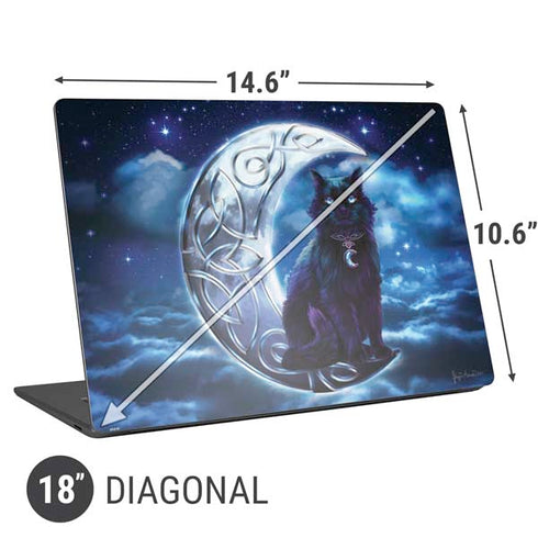 Brigid Ashwood Celtic Black Cat Universal Laptop 18in (14.6 x 10.6in) Skin