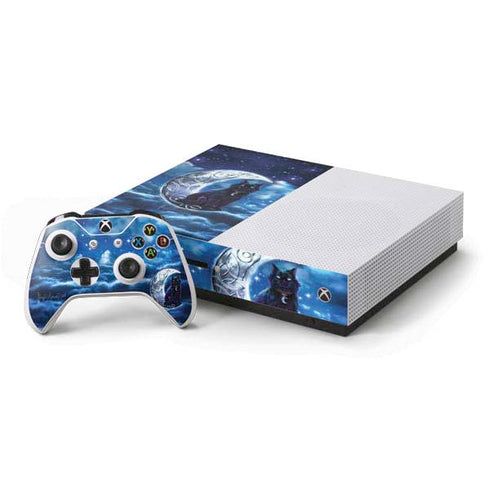 Brigid Ashwood Celtic Black Cat Xbox One S Console and Controller Bundle Skin