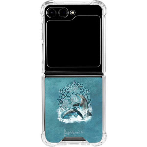 Celtic Dolphin by Brigid Ashwood Galaxy Z Flip5 5G Clear Case