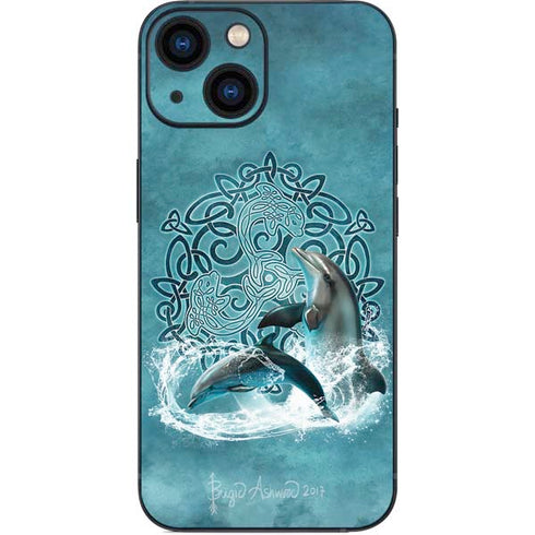 Brigid Ashwood Celtic Dolphin iPhone 13 Mini Skin