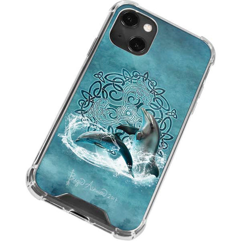 Brigid Ashwood Celtic Dolphin iPhone 14 Plus Clear Case