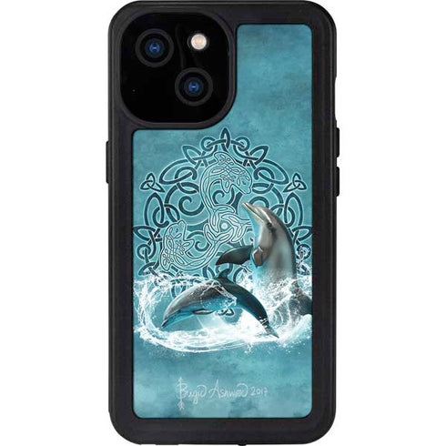 Celtic Dolphin by Brigid Ashwood iPhone 15 Waterproof Case