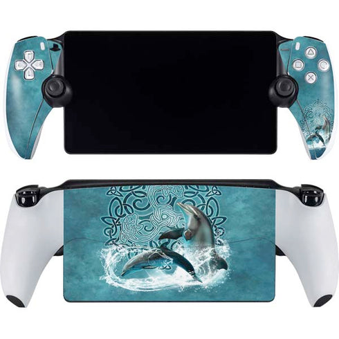Celtic Dolphin by Brigid Ashwood PlayStation Portal Remote Player Skin