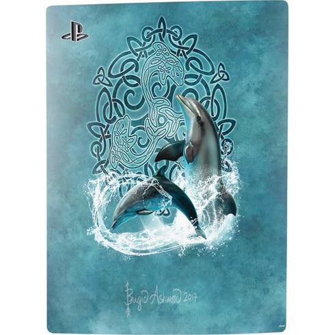 Brigid Ashwood Celtic Dolphin PS5 Digital Edition Console Skin