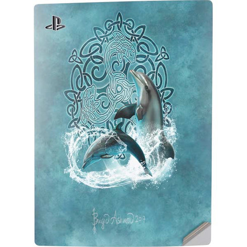 Brigid Ashwood Celtic Dolphin PS5 Digital Edition Console Skin