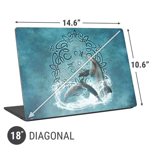 Brigid Ashwood Celtic Dolphin Universal Laptop 18in (14.6 x 10.6in) Skin