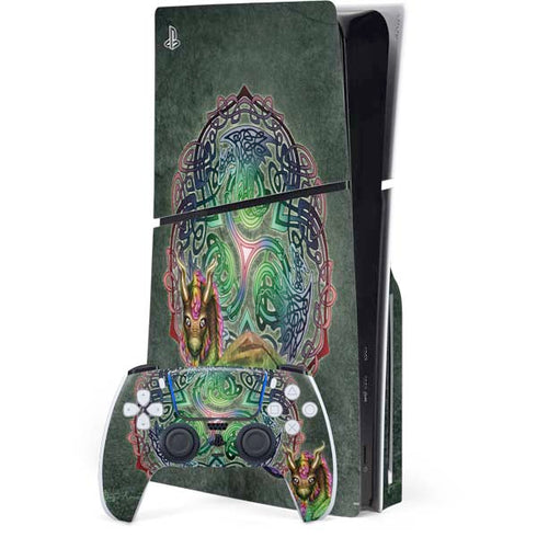 Celtic Dragon by Brigid Ashwood PS5 Slim Disk Bundle Skin