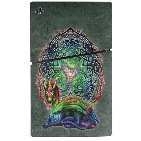 Celtic Dragon by Brigid Ashwood PS5 Slim Disk Bundle Skin