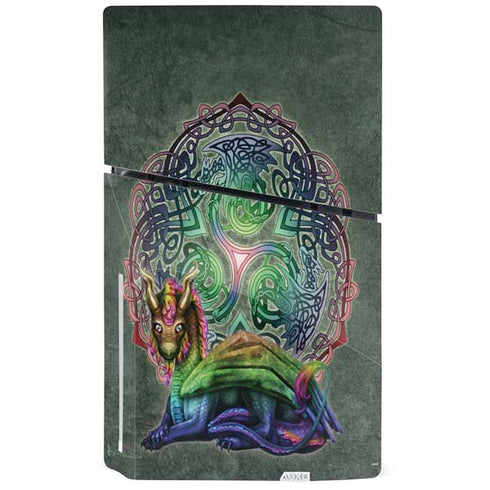 Celtic Dragon by Brigid Ashwood PS5 Slim Disk Bundle Skin