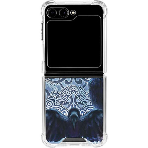 Celtic Raven by Brigid Ashwood Galaxy Z Flip5 5G Clear Case
