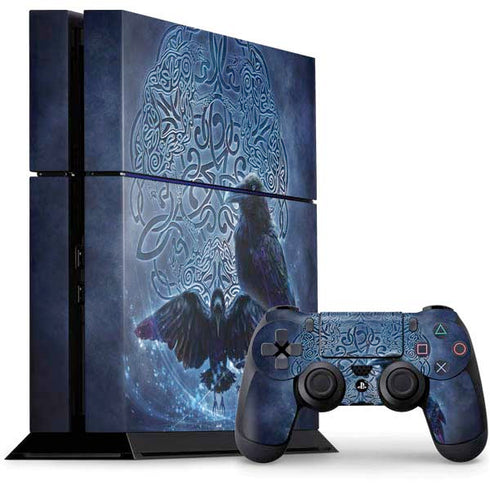 Brigid Ashwood Celtic Raven PS4 Console and Controller Bundle Skin