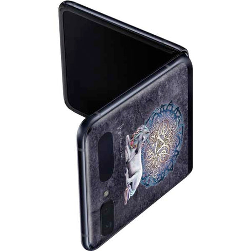 Brigid Ashwood Celtic Unicorn Galaxy Z Flip Skin