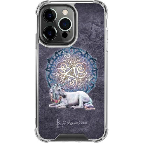 Brigid Ashwood Celtic Unicorn iPhone 14 Pro Clear Case