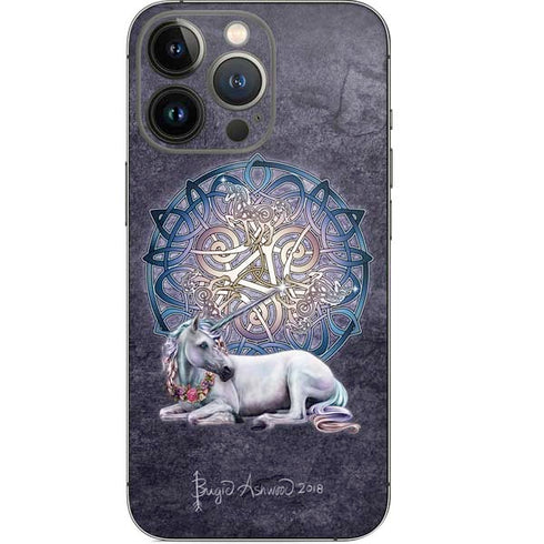 Brigid Ashwood Celtic Unicorn iPhone 14 Pro Skin