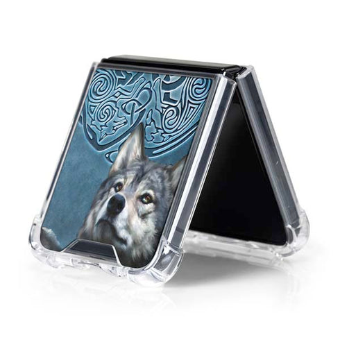 Celtic Wolf by Brigid Ashwood Galaxy Z Flip5 5G Clear Case