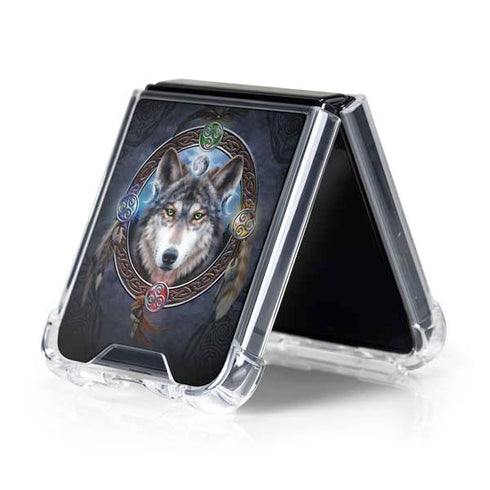 Celtic Wolf Guide by Brigid Ashwood Galaxy Z Flip5 5G Clear Case