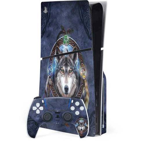 Celtic Wolf Guide by Brigid Ashwood PS5 Slim Disk Bundle Skin