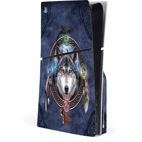 Celtic Wolf Guide by Brigid Ashwood PS5 Slim Disk Console Skin