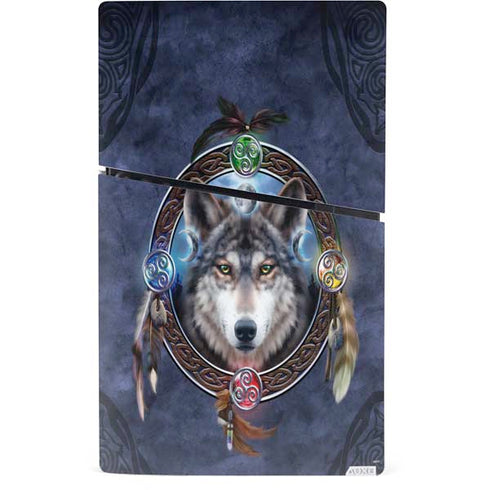 Celtic Wolf Guide by Brigid Ashwood PS5 Slim Digital Edition Console Skin