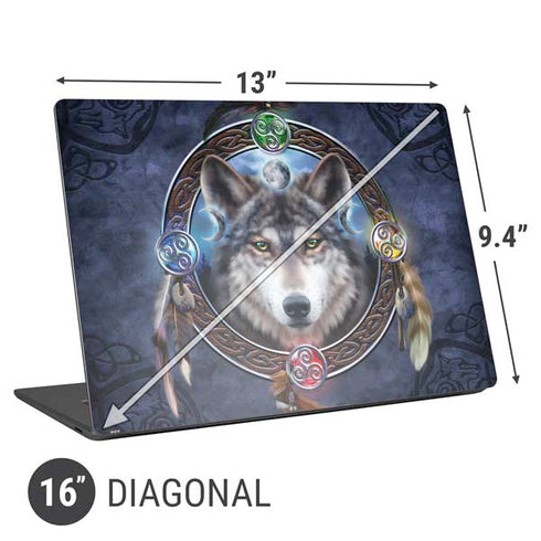 Brigid Ashwood Celtic Wolf Guide Universal Laptop 16in (13 x 9.4in) Skin
