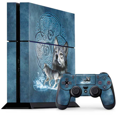 Brigid Ashwood Celtic Wolf PS4 Console and Controller Bundle Skin