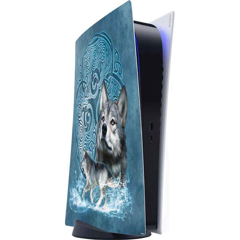 Brigid Ashwood Celtic Wolf PS5 Digital Edition Console Skin