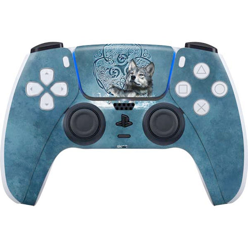 Brigid Ashwood Celtic Wolf PS5 Controller Skin