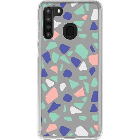 Cement Terrazzo Galaxy A21 Clear Case