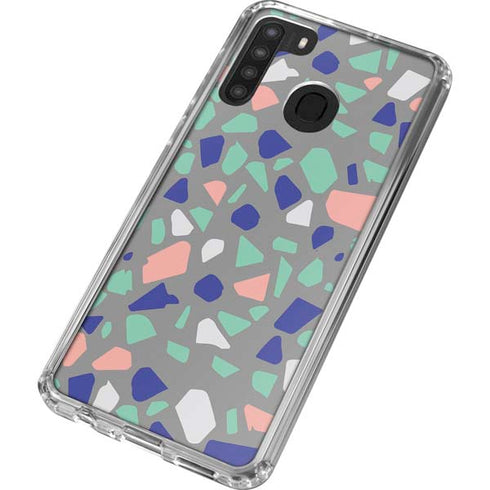 Cement Terrazzo Galaxy A21 Clear Case