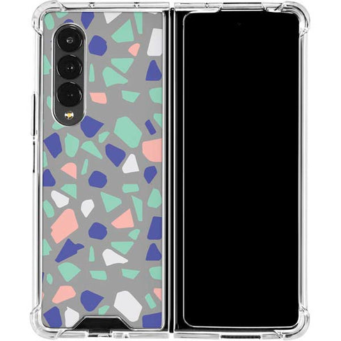 Cement Terrazzo Galaxy Z Fold4 5G Clear Case