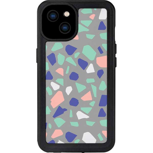 Cement Terrazzo iPhone 15 Plus Waterproof Case