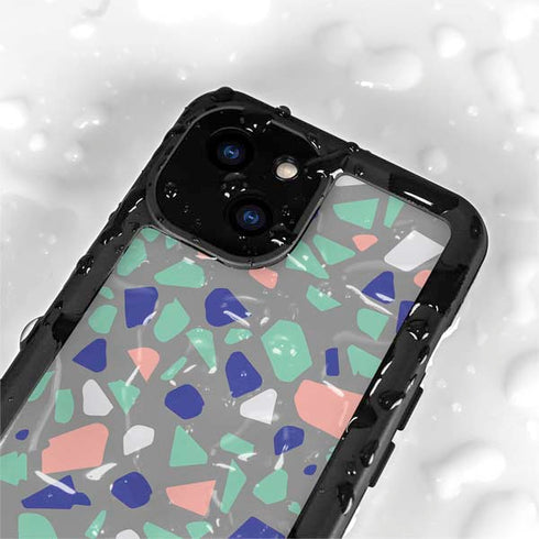 Cement Terrazzo iPhone 15 Plus Waterproof Case