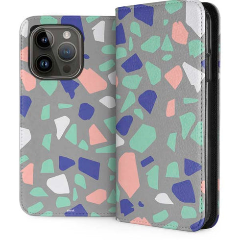 Cement Terrazzo iPhone 15 Pro Folio Case