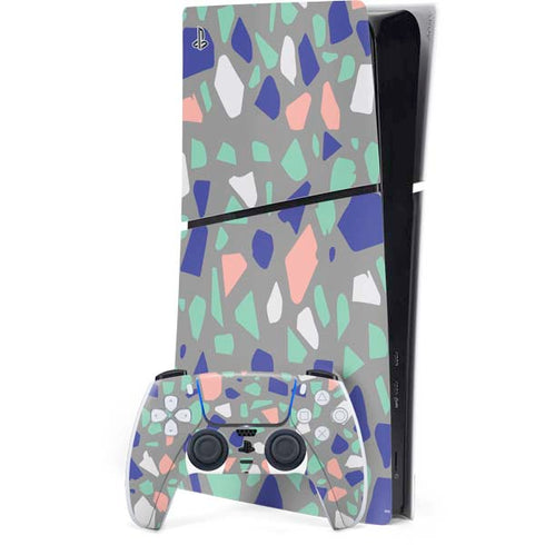 Cement Terrazzo PS5 Slim Digital Edition Bundle Skin