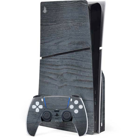 Charcoal Wood PS5 Slim Disk Bundle Skin