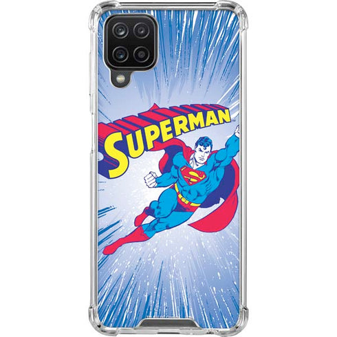 DC Comics Superman Vintage Action Pose Galaxy A12 Clear Case