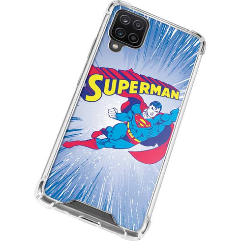 DC Comics Superman Vintage Action Pose Galaxy A12 Clear Case