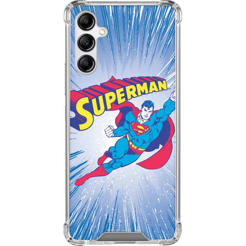 DC Comics Superman Vintage Action Pose Galaxy A14 5G Clear Case