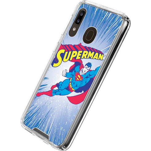 DC Comics Superman Vintage Action Pose Galaxy A30 Clear Case