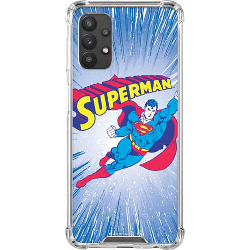 DC Comics Superman Vintage Action Pose Galaxy A32 5G Clear Case