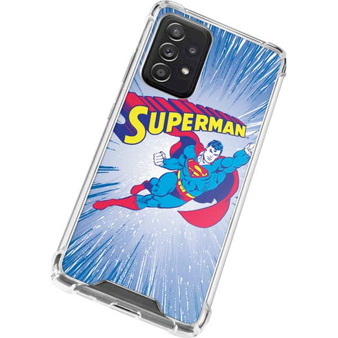 DC Comics Superman Vintage Action Pose Galaxy A72 5G Clear Case