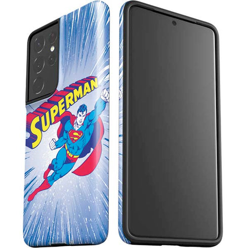 DC Comics Superman Vintage Action Pose Galaxy S21 Ultra 5G Pro Case