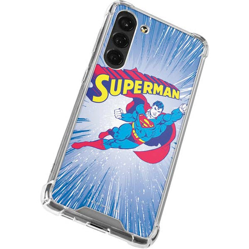 DC Comics Superman Vintage Action Pose Galaxy S23 Plus Clear Case