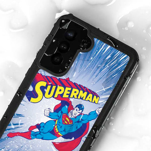 DC Comics Superman Vintage Action Pose Galaxy S23 Plus Waterproof Case