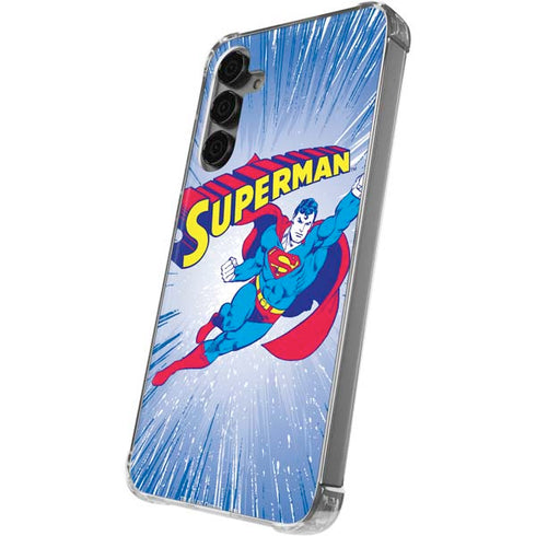 DC Comics Superman Vintage Action Pose Galaxy S24 Plus Clear Case